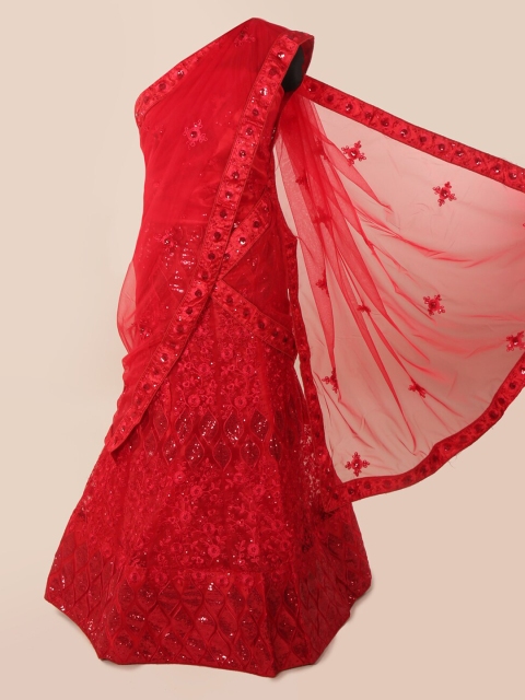 

Pothys Red Embroidered Net Saree