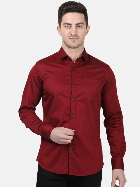 

Monte Carlo Men Maroon Slim Fit Solid Casual Shirt