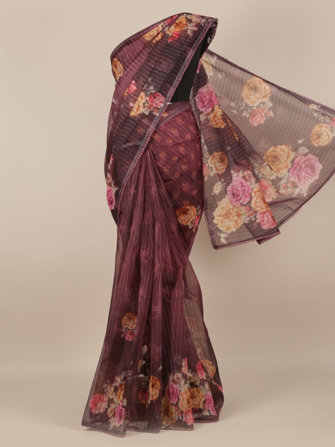 

Pothys Burgundy Woven Design Jute Silk Saree