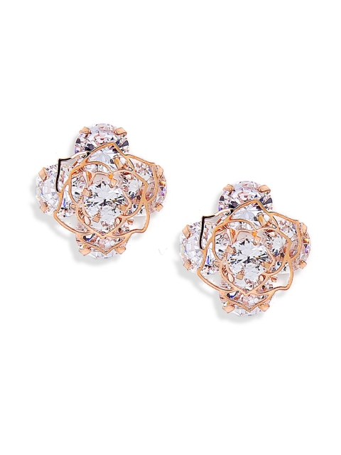 

Foxy Sperks Gold-Toned & Pink Handcrafted Contemporary Studs