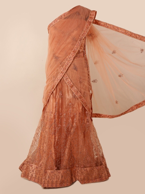 

Pothys Peach-Coloured Embroidered Net Saree