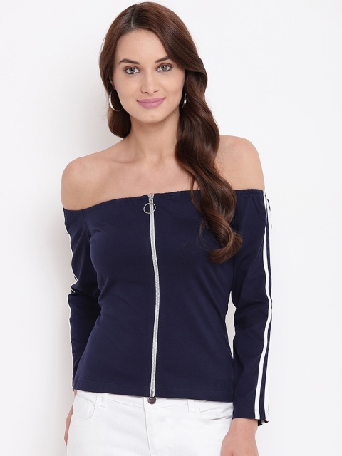 

Texco Navy Blue Off-Shoulder Bardot Top