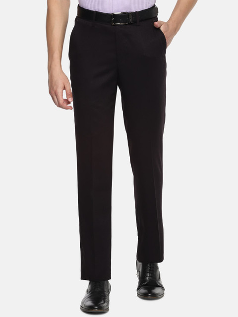 

Louis Philippe Men Brown Slim Fit Solid Formal Trousers