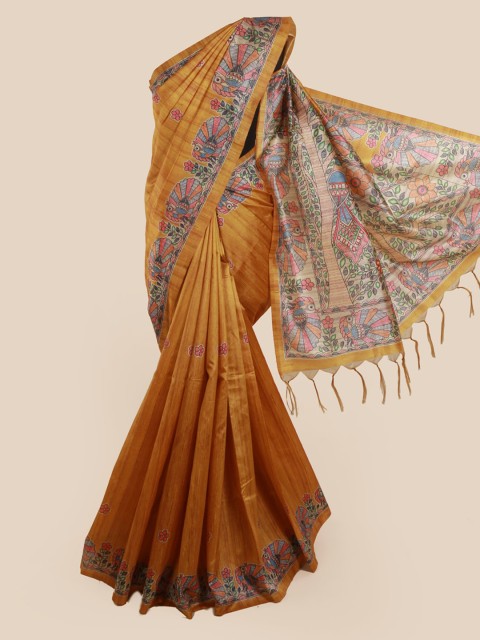

Pothys Brown Woven Design Jute Silk Saree