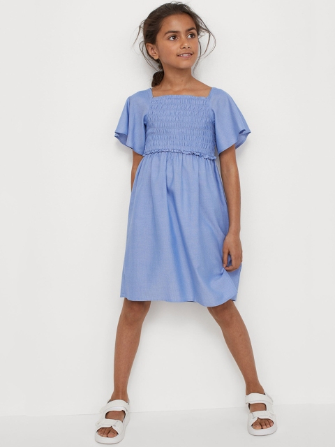 

H&M Girls Blue Smocked Dress