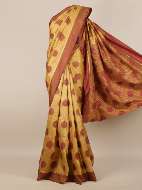 

Pothys Beige & Brown Jute Silk Woven Design Saree