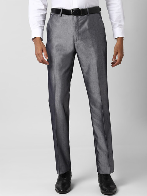

Peter England Men Grey Regular Fit Solid Formal Trousers