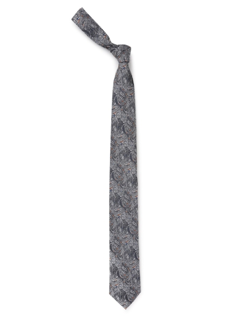 

Louis Philippe Black & White Woven Design Broad Tie