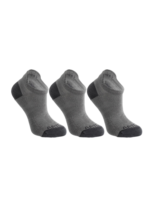 

Newfeel By Decathlon Unisex Kids Pack of 3 Grey Patterned Ankle-Length Socks