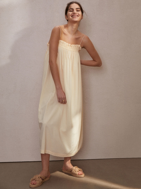 H&M Women Yellow Sleeveless Dress