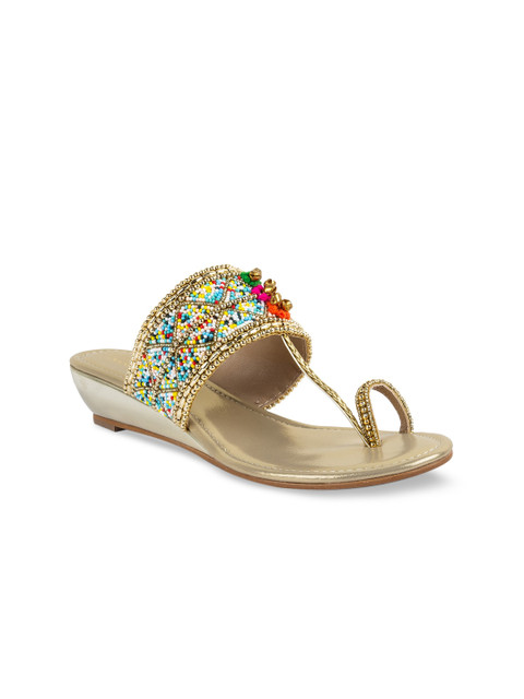 

Vanilla Moon Women Gold-Toned Embellished Wedges