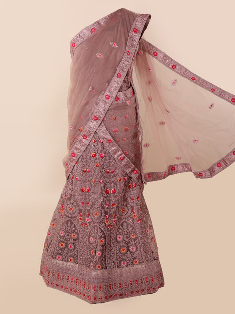 

Pothys Mauve Embroidered Net Saree