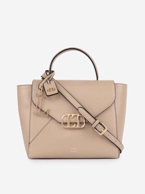 

LYN Beige Textured Satchel