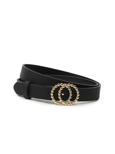 

FOREVER 21 Women Black & Gold-Toned Textured Belt