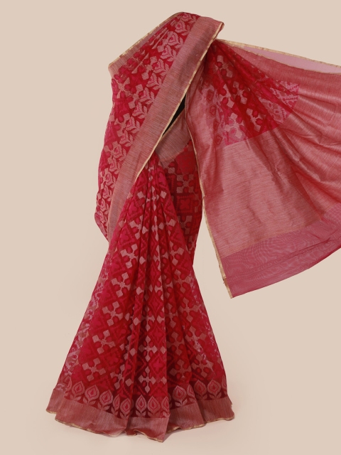 

Pothys Red Woven Design Supernet Saree