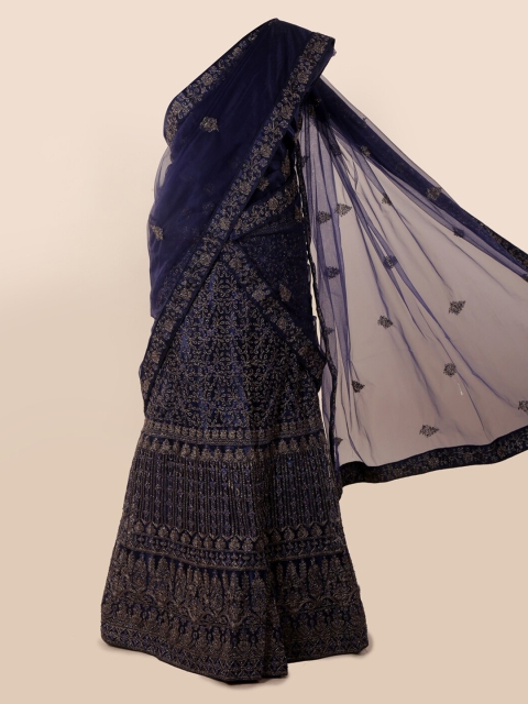 

Pothys Blue Embellished Net Saree