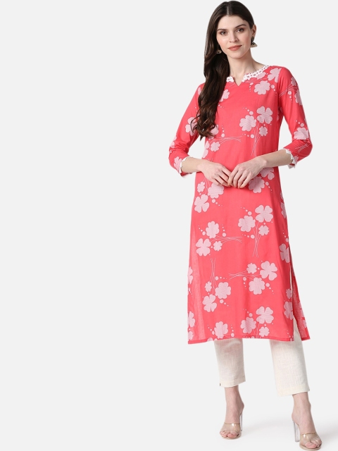 

AHIKA Women Coral Floral Printed Floral Kurta