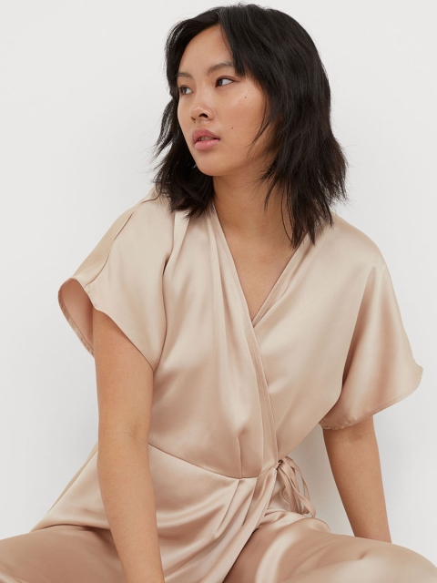 

H&M Beige Satin Dress