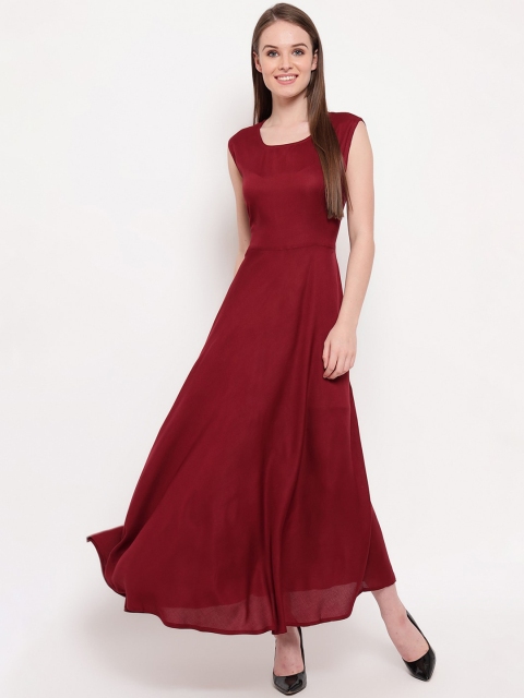 

Aawari Women Maroon Solid Maxi Dress