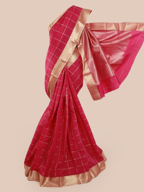 

Pothys Red Checked Art Silk Saree