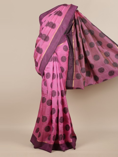 

Pothys Pink Woven Design Jute Silk Saree