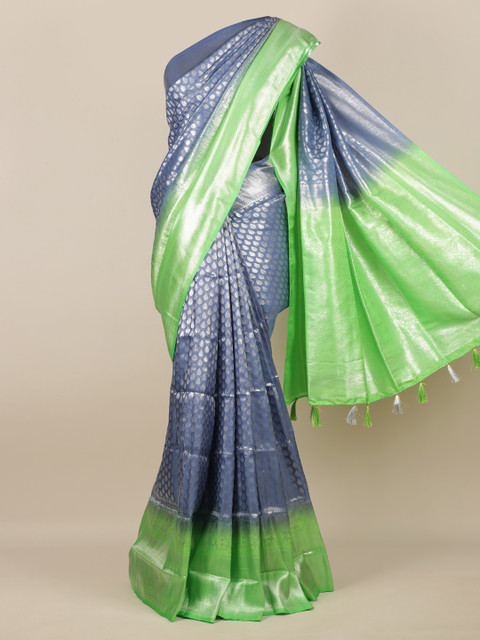 

Pothys Blue Woven Design Jute Silk Saree