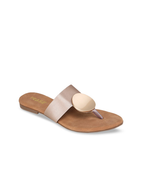 

TRASE Women Rose Gold Embellished Open Toe Flats
