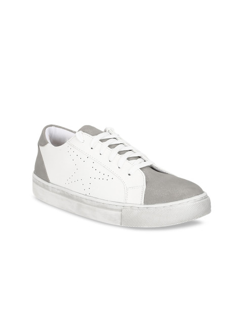 

Truffle Collection Women White & Grey Colourblocked PU Sneakers