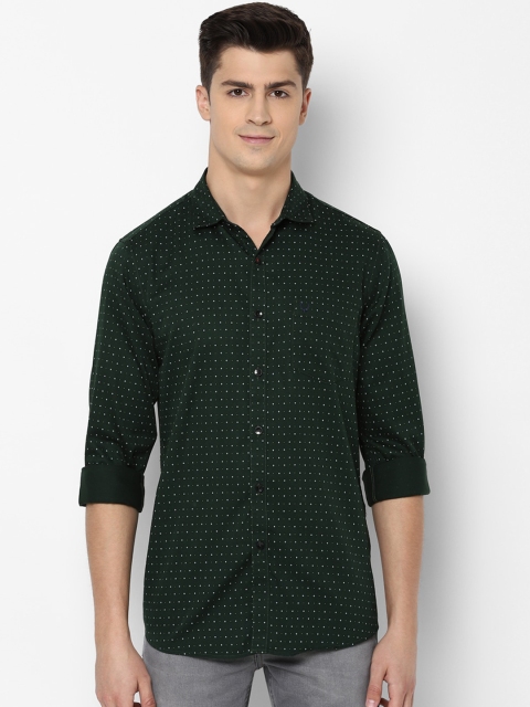 

Allen Solly Men Green & White Micro Ditsy Print Cotton Slim Fit Casual Shirt