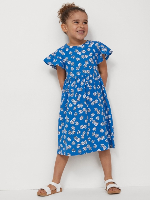 

H&M Girls Blue Patterned Jersey Dress