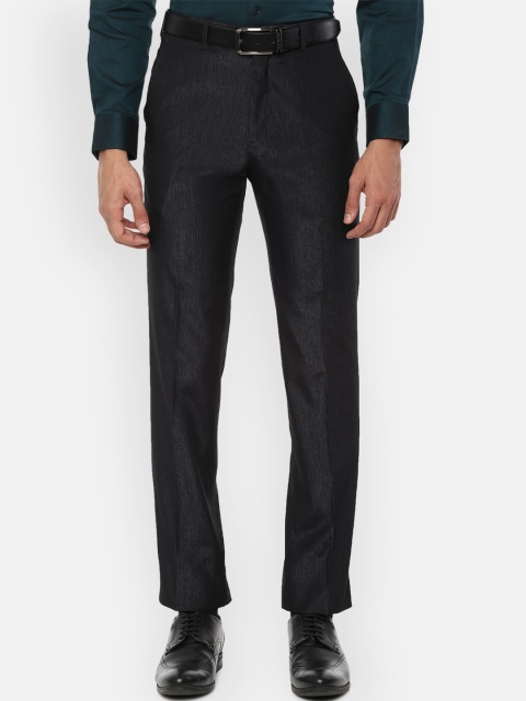 

V Dot Men Black Skinny Fit Solid Formal Trousers
