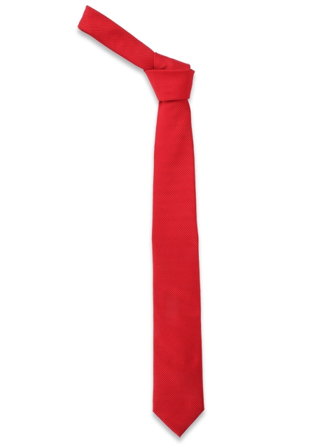 

Louis Philippe Red Silk Woven Design Broad Tie