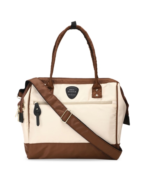 

Van Heusen Woman Beige Colourblocked Handheld Bag