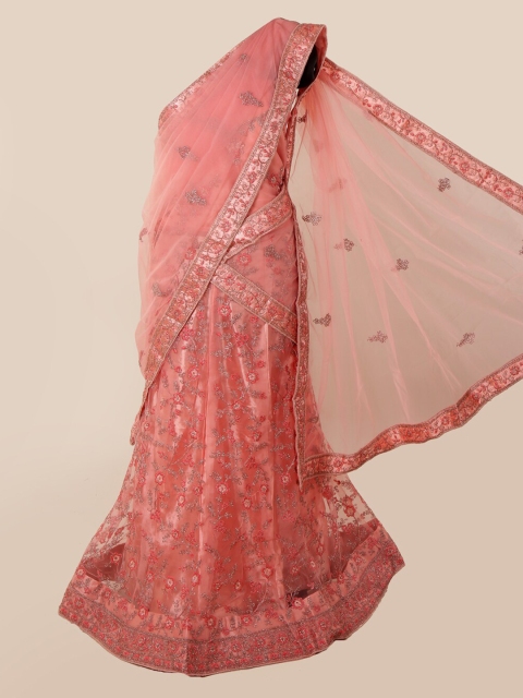 

Pothys Peach-Coloured Embroidered Net Saree
