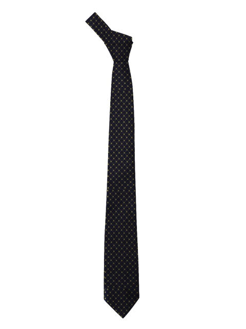 

Blacksmith Navy Blue & Yellow Woven Design Broad Tie