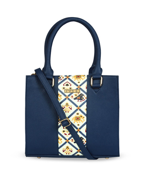 

IMARS Women Blue Printed Handheld Bag