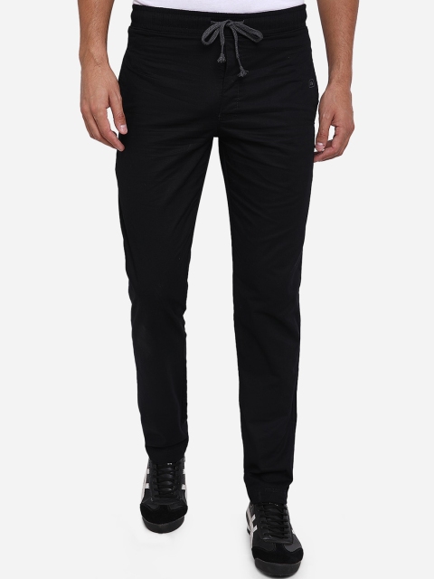 

JADE BLUE Men Black Regular Fit Solid Regular Cotton Trousers