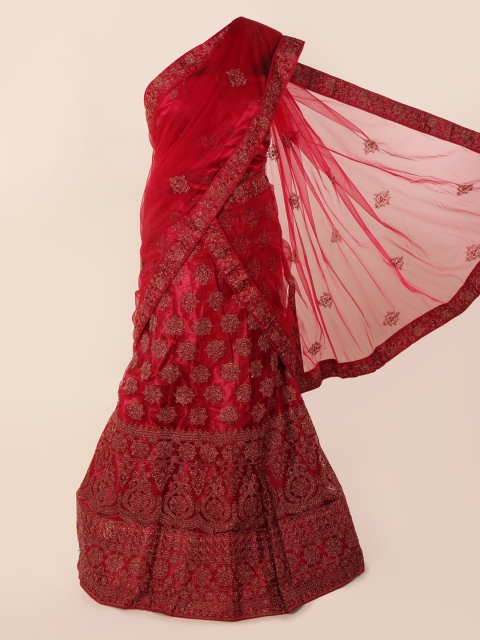 

Pothys Maroon Embellished Net Saree