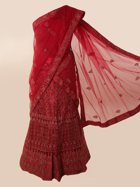 

Pothys Maroon Embellished Net Saree