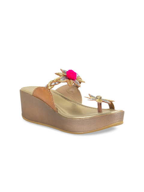 

Vanilla Moon Women Gold-Toned Embellished Wedges