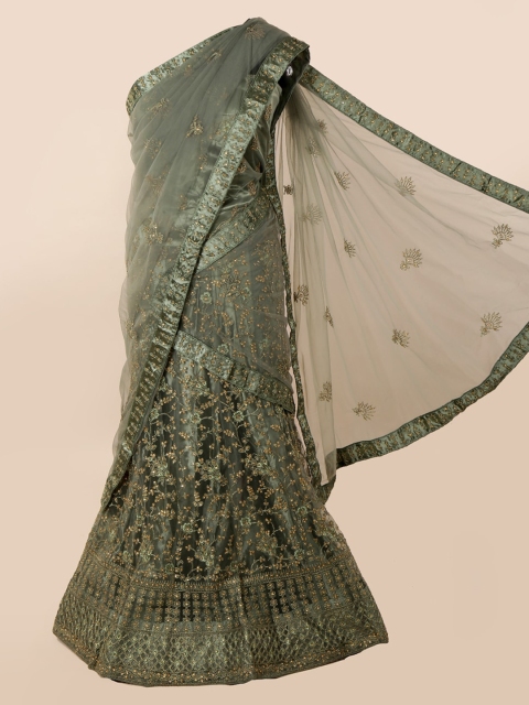 

Pothys Green Embellished Net Saree
