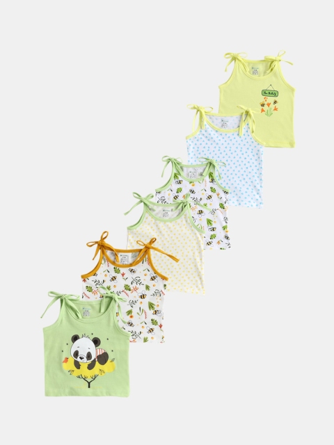 

OHMS Kids Pack Of 6 Multicoloured Printed Cotton Innerwear Vests, Multi