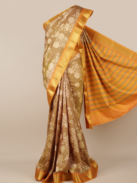 

Pothys Brown Woven Design Jute Silk Saree