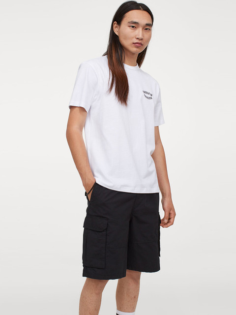 

H&M Men White Cotton T-shirt