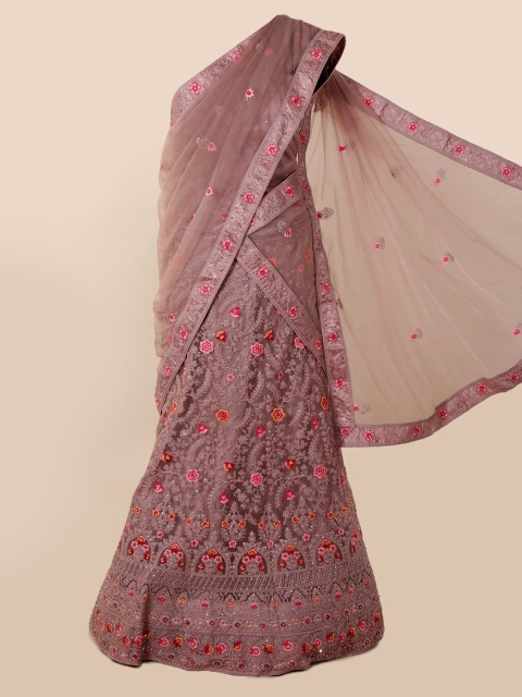 

Pothys Mauve Embroidered Net Saree