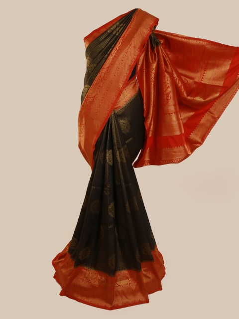Pothys Black Art Silk Woven Design Banarasi Saree