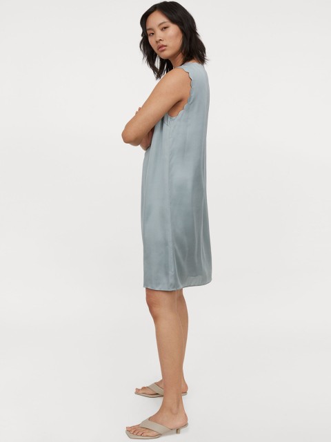 

H&M Turquoise Blue Scallop-Edged Dress