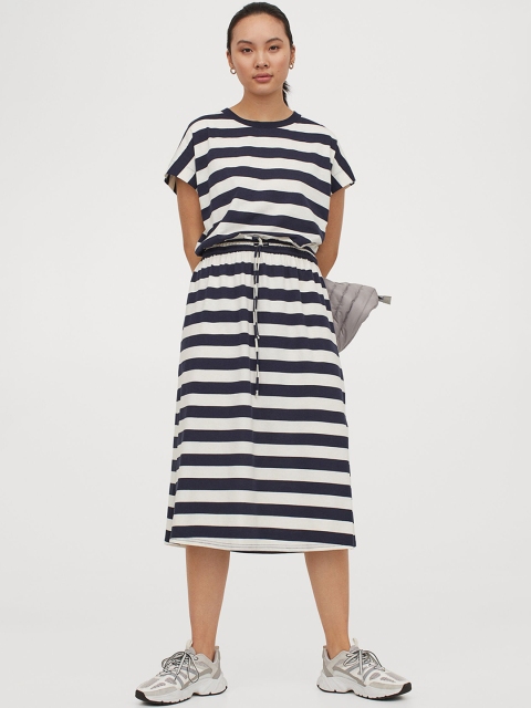 

H&M Women Drawstring T-shirt Dress, Blue