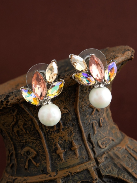 

E2O Multicoloured Silver-Plated Contemporary Studs, Multi