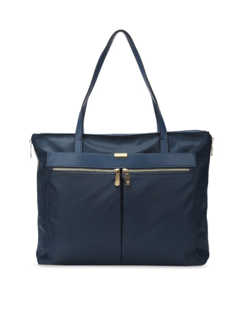 

Van Heusen Navy Blue Solid Handheld Bag